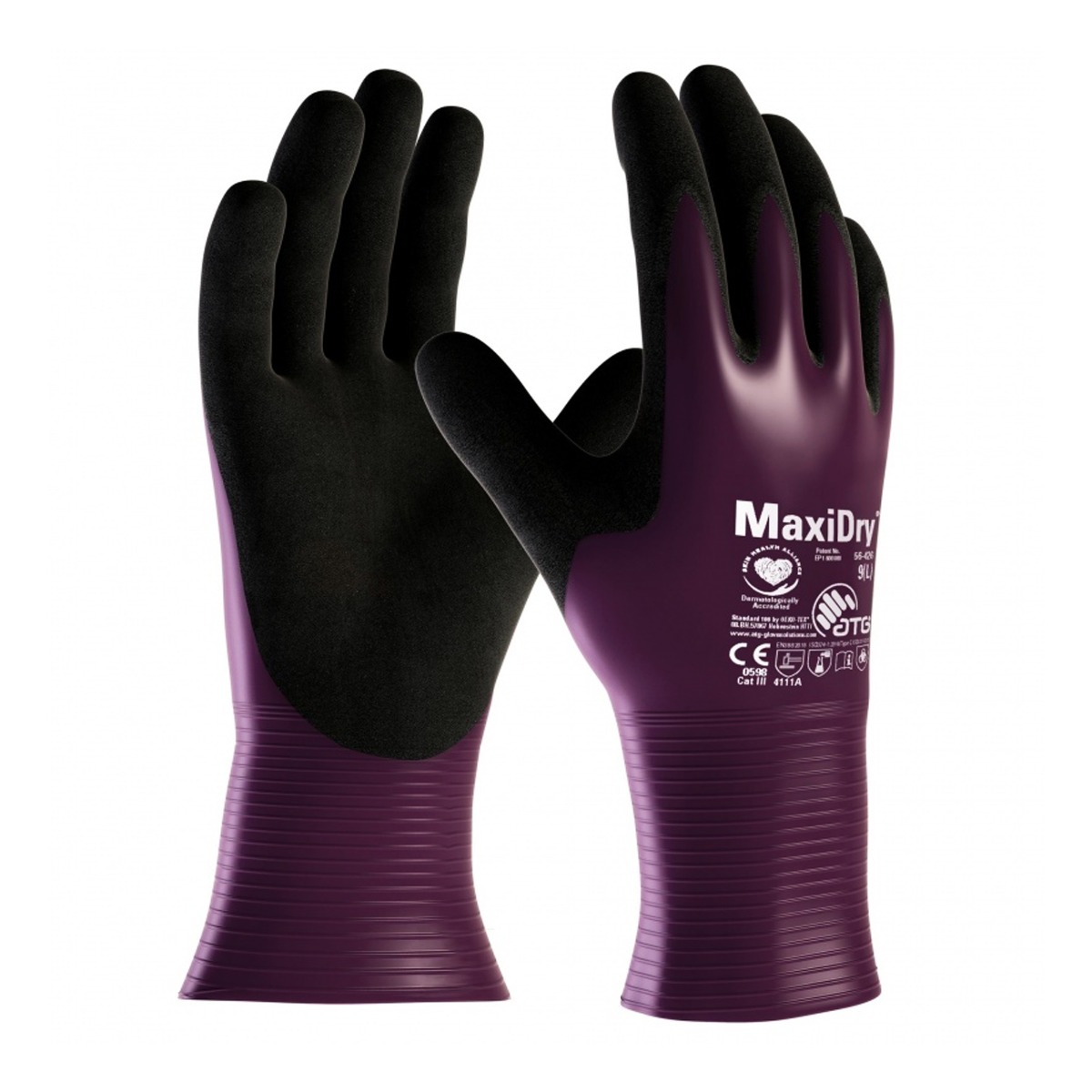 Atg 56-426 B Maxidry Fully Coated Gauntlet Gloves Purple Size 9