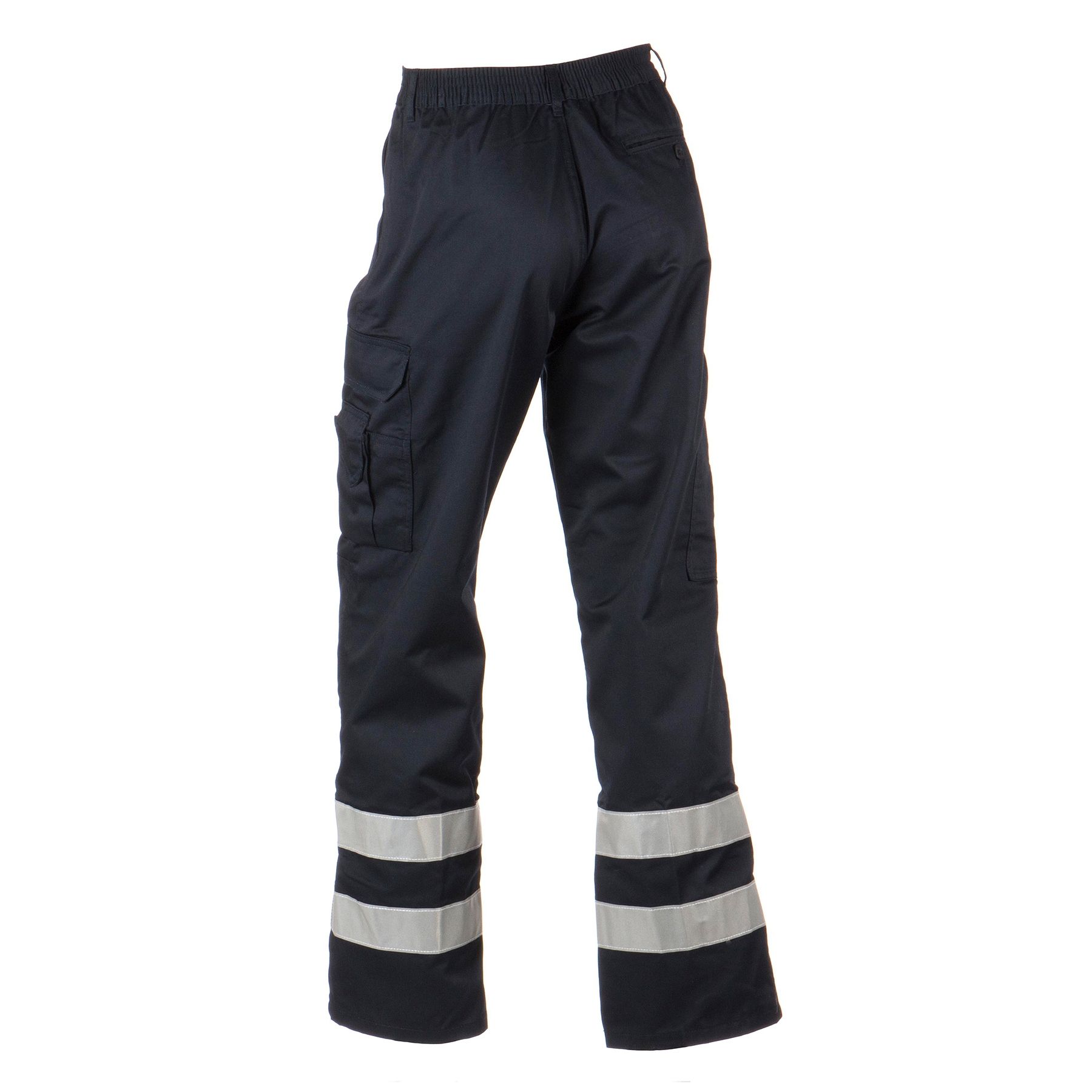 Navy Ballistic Side Protection Work Trousers with Reflective Stripes 