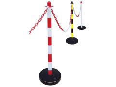 JSP HDE100-005-400 Red & White Retractable Barrier Chain Support Post