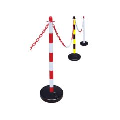 JSP HDE100-005-400 Red & White Retractable Barrier Chain Support Post