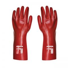 Red or Black Portwest A400 PVC Knitwrist Glove Knitted Wrist Gloves Waterproof 