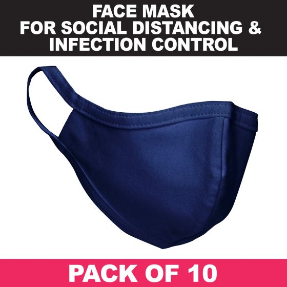 Cotton Facemask With Anti-Bacterial Treatment (Pack of 10)