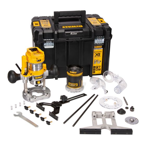 Dewalt DCW604NT 18V XR Li-ion Cordless Brushless 1/4" Router + 2 x Bases + Case