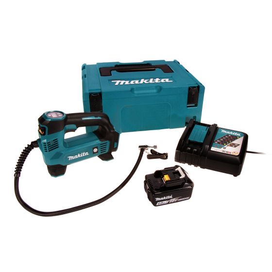 Makita DMP180Z 18v LXT Cordless Tyre Inflator + BL1840B + DC18RC + Makpac 3 Case