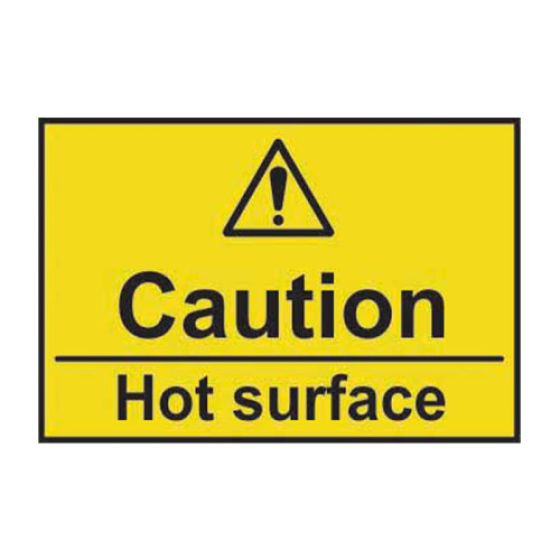 Centurion 11164 Caution Hot Surface Sign Rigid PVC Board 75mm x 50mm