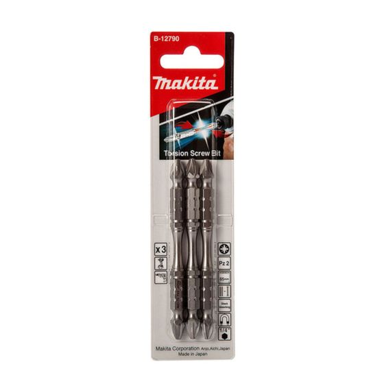 Makita B-12790 Double Ended Torsion Screwdriver Bits PZ2 x 85mm 3 Pack