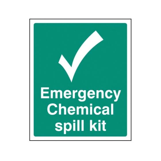 Darcy SL/EMERGENCY/CHEM Emergency Chemical Spill Kit Rigid PVC Sign