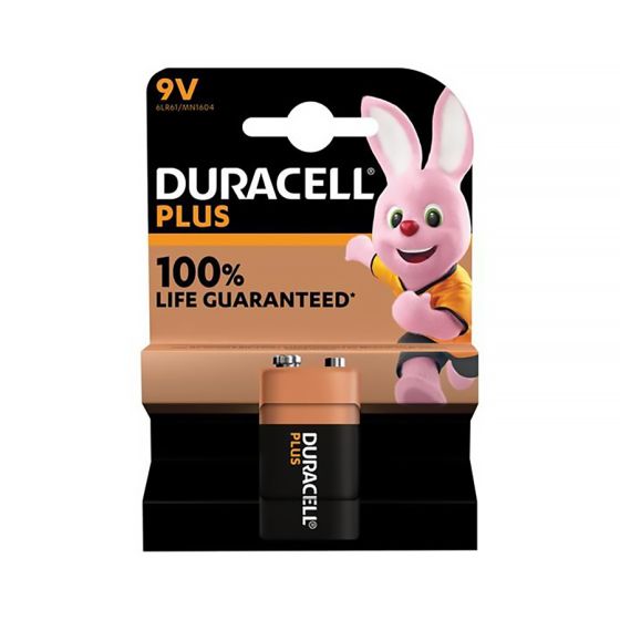 Duracell S18717 Plus 9V Alkaline Battery 6LR61/MN1604