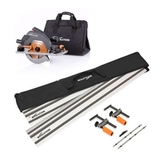 Evolution R185CCSX+ Multi Material Circular Saw 240v & ST2800-G2 Guide Rail Track