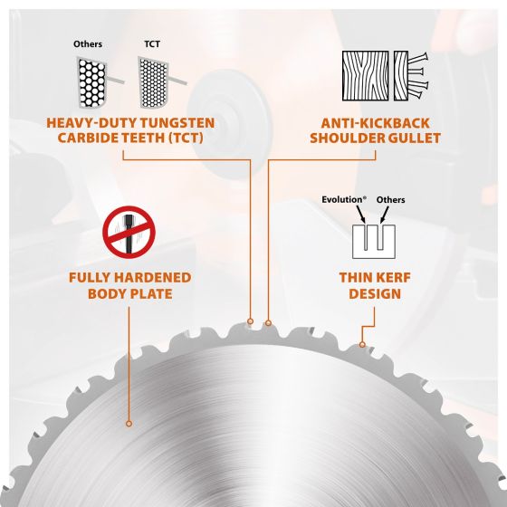 Evolution RAGEBLADE255MULTI MultiMaterial Circular Saw Blade 255mm 28T