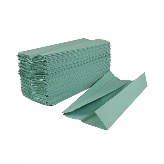 Glensoft CAS0610 1-Ply C-Fold Green Paper Hand Towels
