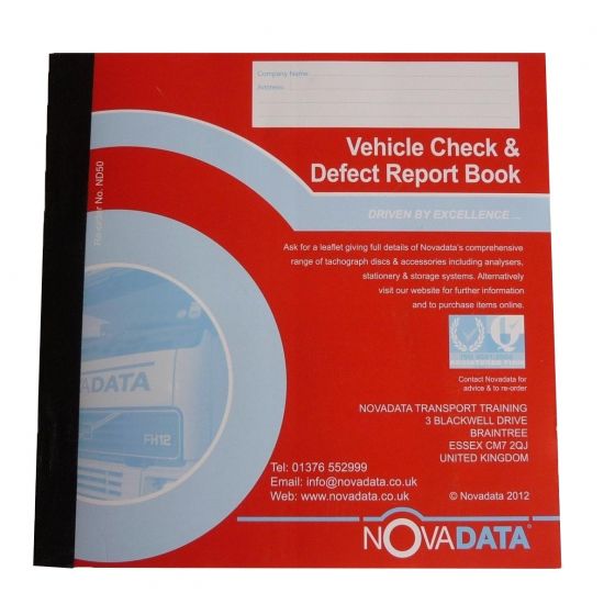 Novadata ND50 Daily Defect Report Pad 