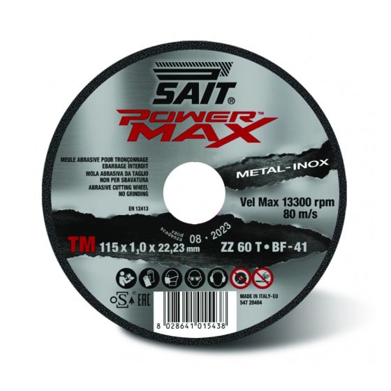 Sait 001544 POWER MAX Flat Zirconia Cutting Disc 125mm (Pack Of 20)