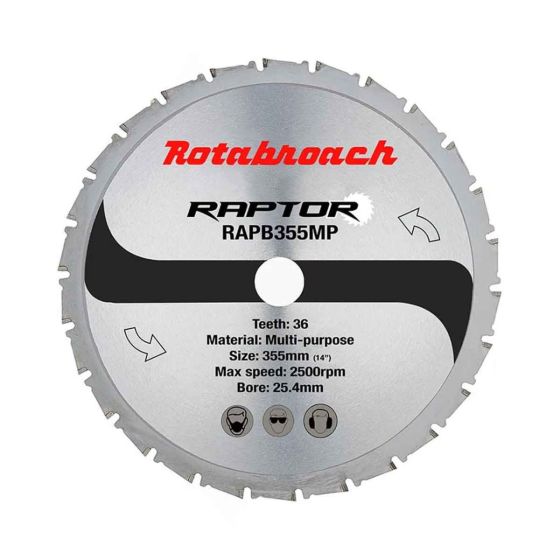 Rotabroach RAPB355MP Multi Purpose Cutting Cermet Dry Cut Saw Blade 355mm