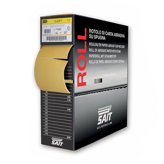 Sait 094155 RI-SAITAC-SOF Foam-Backed Abrasive Paper Roll 500G 115mm