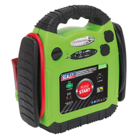 Sealey RS1322HV RoadStart Emergency Jump Starter With Air Compressor 12V