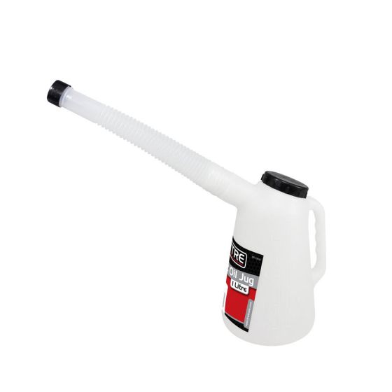 Spectre SP-17018 Plastic Oil Jug 1L C/W Screw Lid, Cap & Flexible Spout