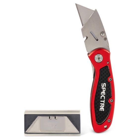 Spectre SP-17264 Folding Lock Back Utility Knife C/W 5 Spare Blades