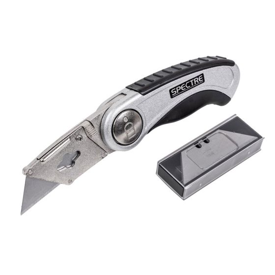Spectre SP-17328 Folding Lock Back Utility Knife C/W 5 Spare Blades