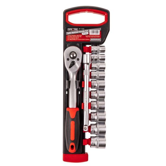 SPECTRE SP-17345 Fine Tooth 3/8" Ratchet Handle + 10PC Socket Set
