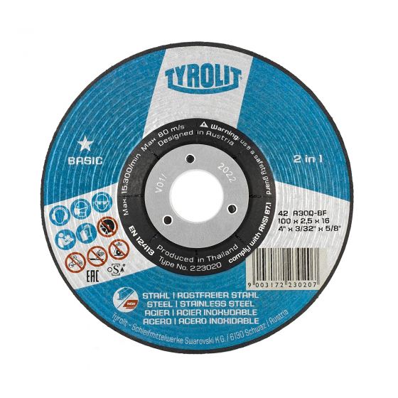 Tyrolit 223020 2in1 Basic DPC Metal Cutting Disc 100mm
