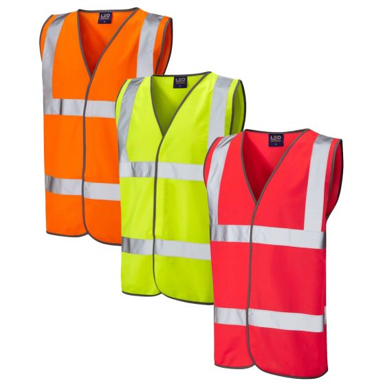 Leo Workwear W01 Tarka Hi-Vis Waistcoat ISO 20471 Class 2