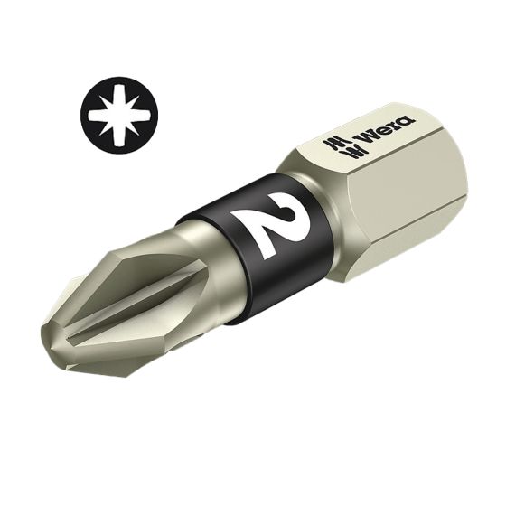 Wera 3855/1 TS SB Stainless Steel PZ2 x 25mm Screwdriver Bit 05073614001