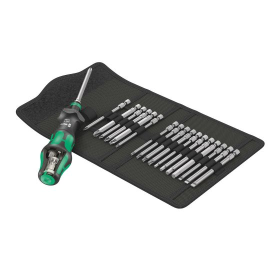 Wera Kraftform Kompakt Turbo 1 Interchangeable 19 Piece Screwdriver & Bit Set + Pouch 05057482001