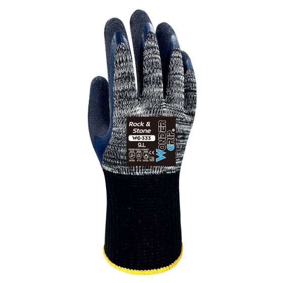 Wonder Grip WG-333 Rock & Stone Heavy Duty Latex Gloves Cut Level B