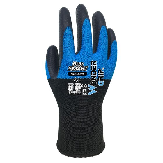  Wonder Grip WG-422 Bee-Smart Latex Coated General Handling Gloves 