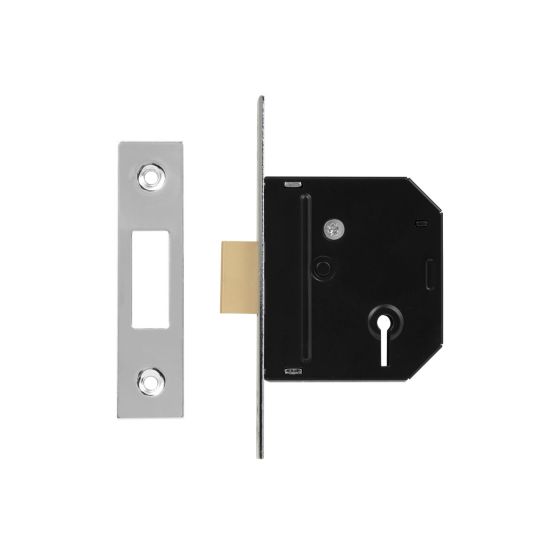 Union Y-ES-DL-PB-2.5 Essentials 3 Lever Mortice Deadlock Polished Brass 64mm