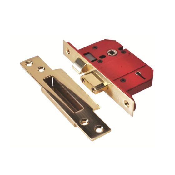 Union Y2200S-PL-2.5 Strongbolt BS3621 5 Lever Mortice Sashlock Polished Brass 64mm