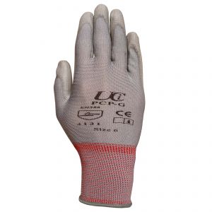 PCP-G Grey PU Palm Coated Nylon Gloves