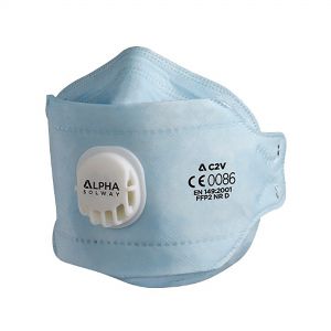 Alpha Solway C-2V C-Series FFP2 Disposable Valved Twin Fold Respirator - Pack of 20
