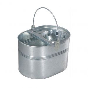 HEAVY DUTY METAL MOP BUCKET GALVANISED WITH COTTON FLOOR MOP FOR CLEANING 14 LTR 