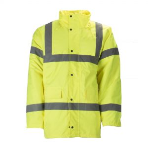 Hi Viz Security Parka Waterproof Storm Padded Jacket Warm Mens Coat Workwear Men 