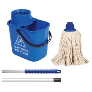 WQ12BU Hygiene Mop Bucket C/W Ringer Blue 12L