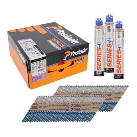 Paslode 141075 Galv-Plus 51mm Ring Shank Framing Nails for IM360Ci, 360Xi, IM90 c/w 3 Fuel Cells (Pack of 3300)