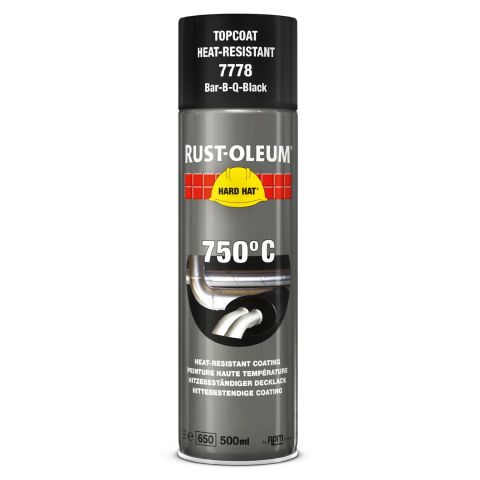 Rustoleum 7778 Black Heat Resistant Aerosol Spray Paint 500ml