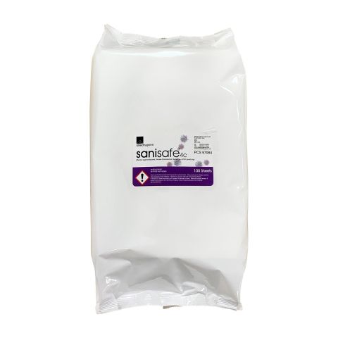 Allied B81210055 Sanisafe 4C Flow-Wrap Disinfectant Wipes