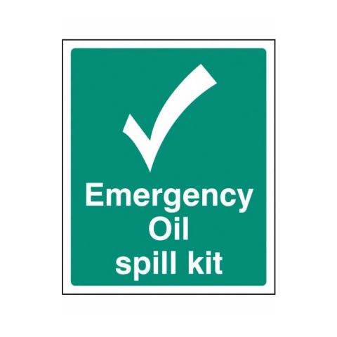 Darcy SL/EMERGENCY/OIL Emergency Oil Spill Kit Rigid PVC Sign