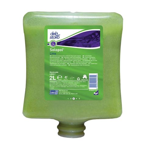 Deb LIM2LTR Solopol® Lime Medium-Heavy Duty Hand Wash 2L