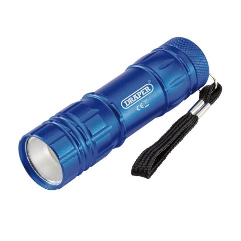 Draper 90103 COB LED Aluminium Hand Torch c/w 3 x AAA Batteries