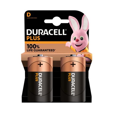Duracell S18714 Plus 1.5V D Batteries LR20/MN1300 (Pack of 2)