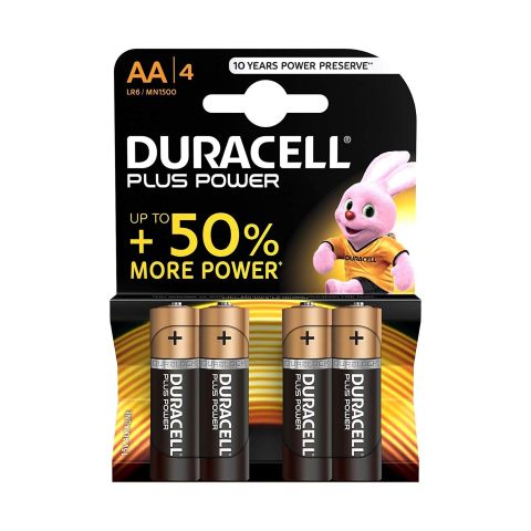 Duracell LR6-MN1500 Plus Power AA Batteries Pack of 4