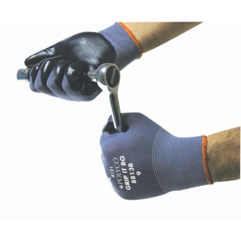 Polyco Grip-It Light Weight Nitrile Palm Coated Gloves