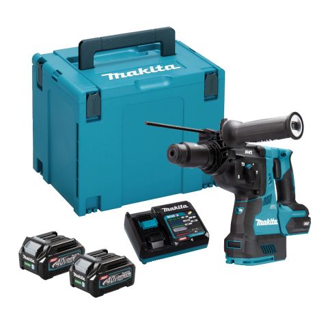 Makita HR004GD201 40v Max XGT SDS+ 28mm Rotary Hammer Drill c/w 2 x 2.5Ah Batteries + Charger