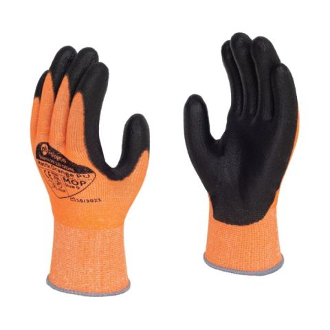 Polyco Matrix Orange Pu Palm Coated Glove Cut 3