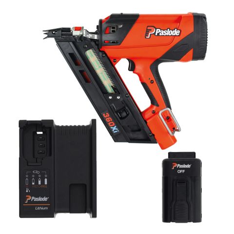 Paslode 019700 360Xi First Fix Gas Framing Nail Gun 90mm c/w 2.1Ah Lithium Battery + Charger + Carry Case