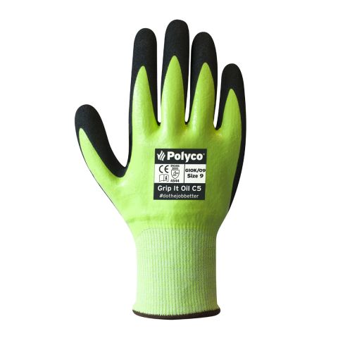 Polyco GIOK Grip It® Oil Nitrile Coated Gloves C5